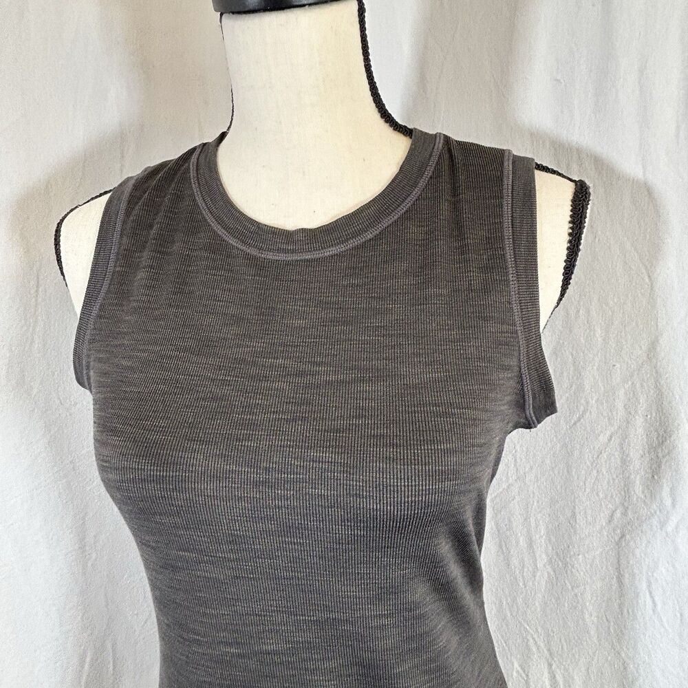 Prana Becksa Tank Dress Mink Grey Ribbed Stretch UPF 50 Athletic Bodycon Small - Picture 4 of 13